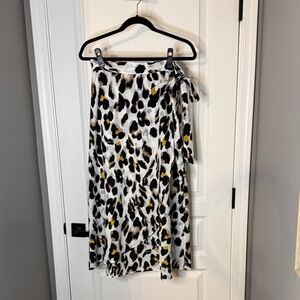 Leopard Print Wrap Skirt
